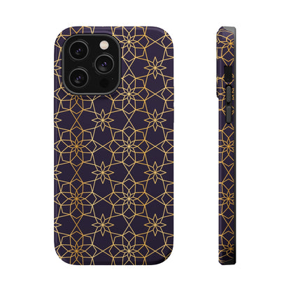Gold and Purple Geometric Design Iphone Magnetic Tough Case