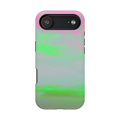 Green and pink sky  Design - Iphone Magnetic Tough Case