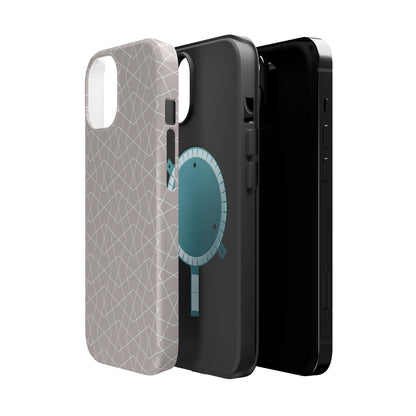 Beige and white geometric  Design - Iphone Magnetic Tough Case