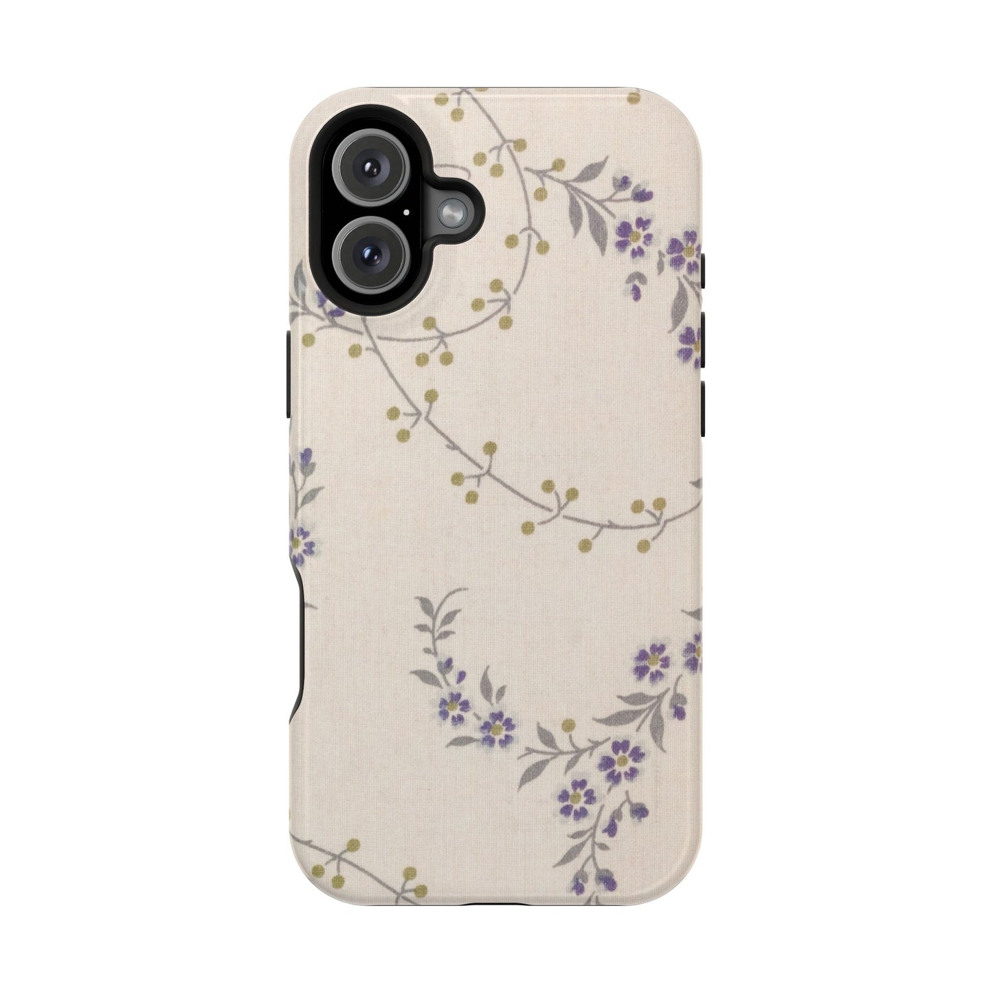 Purple Floral Design - Iphone Magnetic Tough Case