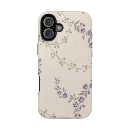 Purple Floral Design - Iphone Magnetic Tough Case