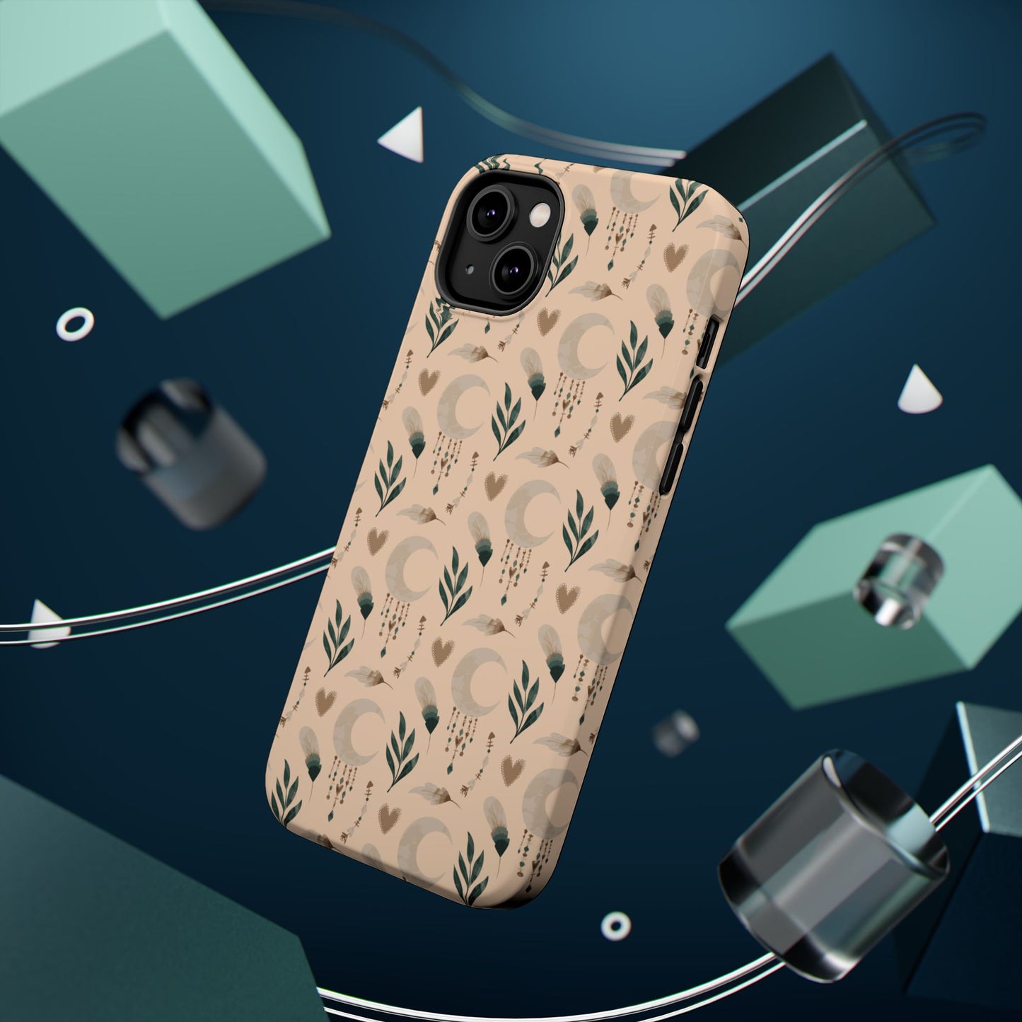 Crescent 🌙  and Hearts Design Iphone Magnetic Tough Cases