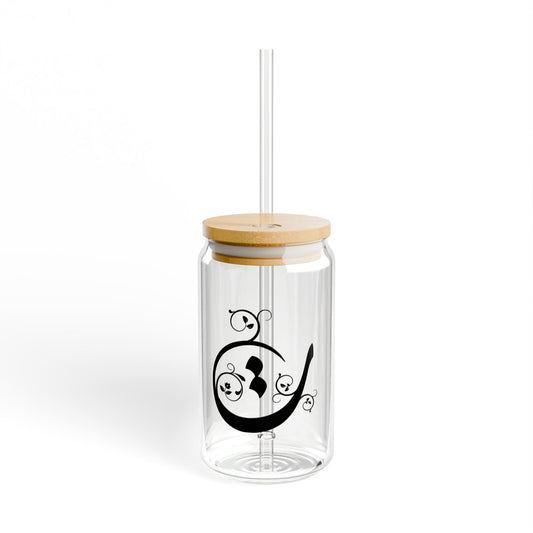 Arabic Letter “Ta”  "ت" Monogram Sipper Glass, 16oz | Eco-Friendly Beverage Container | Perfect for Home, picnics, Gifts, and Parties