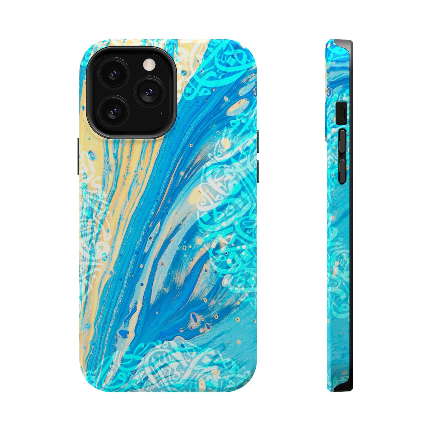 Arabic splash of Blue- Iphone Magnetic Tough Case