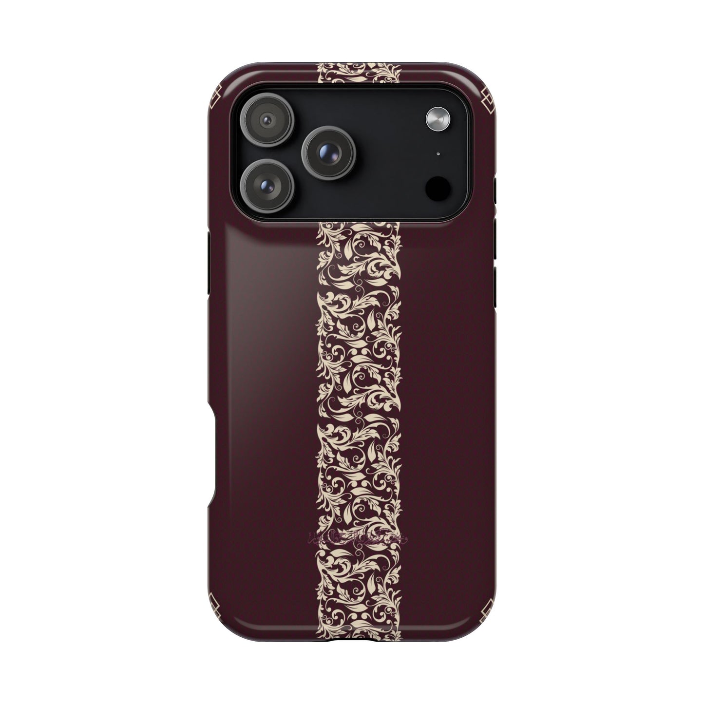 Red Dark and Beige geometric Design Iphone Magnetic Tough Case