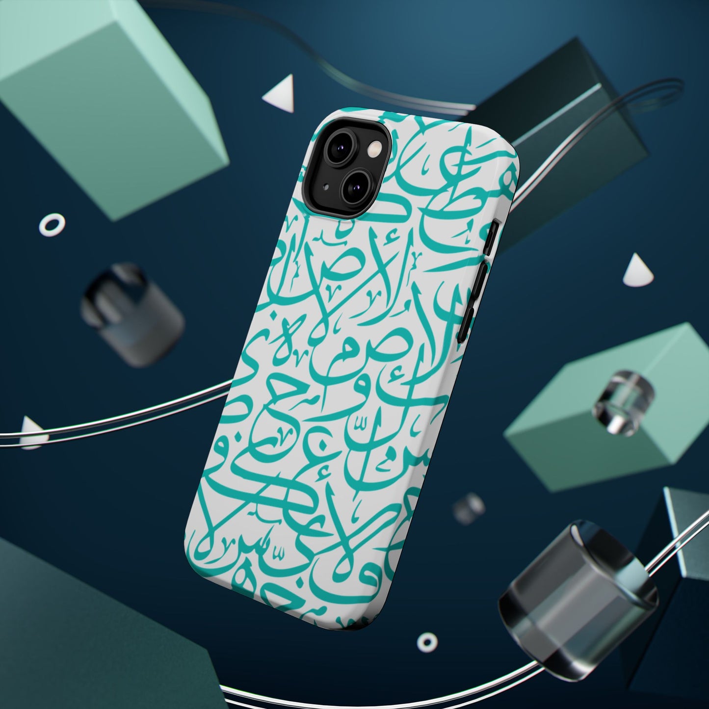 Beige and Blue Arabic Letters  Iphone Magnetic Tough Cases