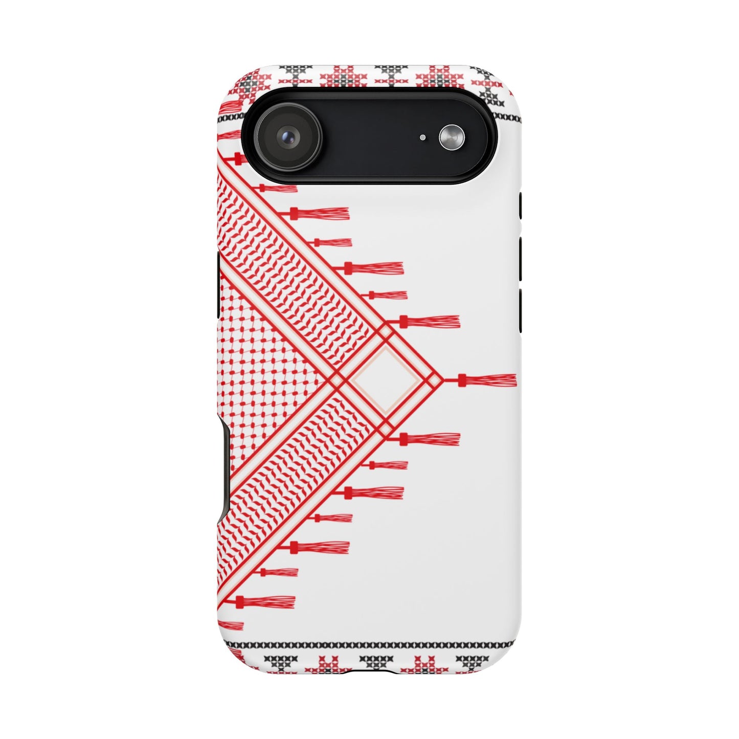 Red and White Hattah Design Iphone Magnetic Tough Case