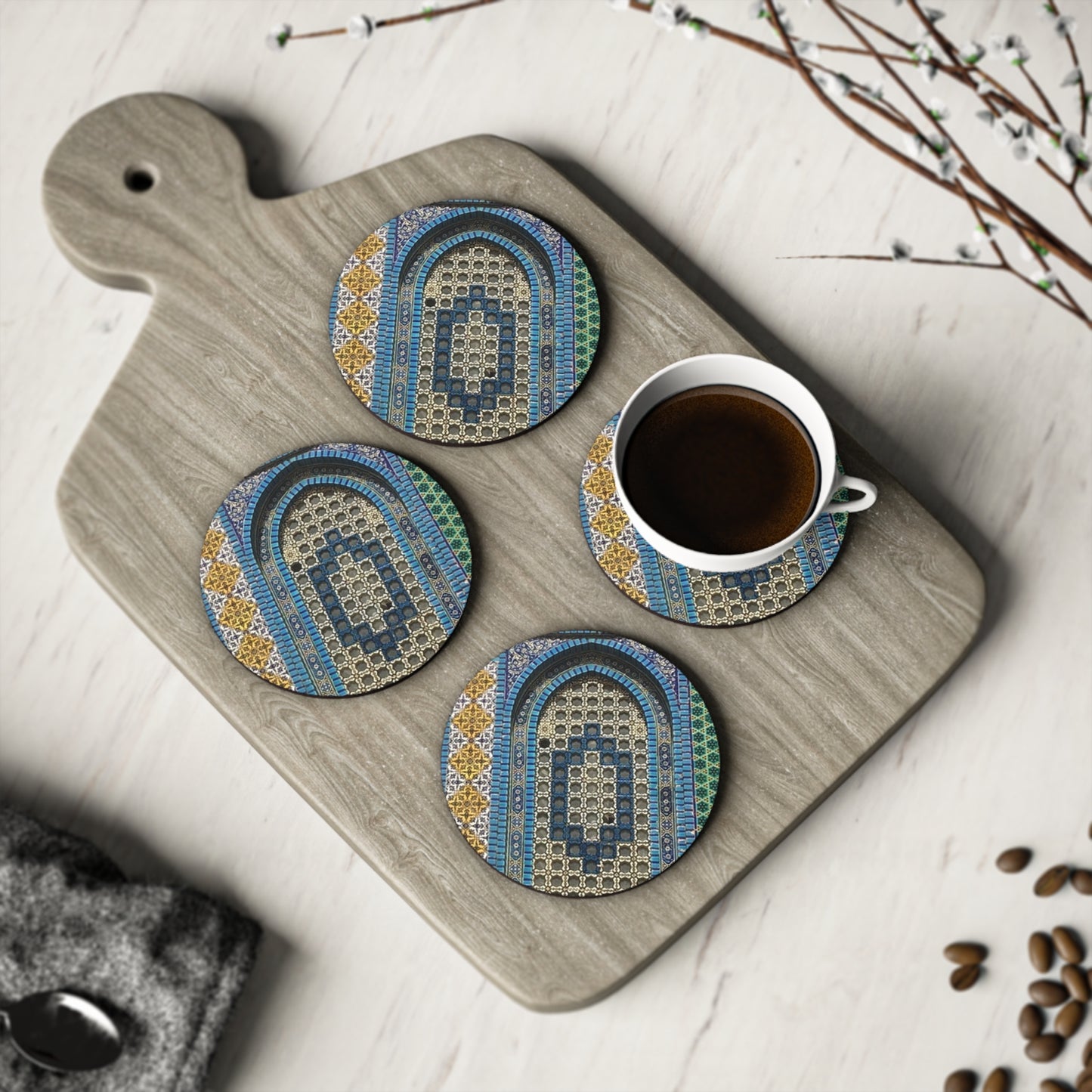 Masjid Al Aqsa Coasters - Elegant Design for Home Decor