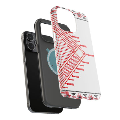 Red and White Hattah Design Iphone Magnetic Tough Case