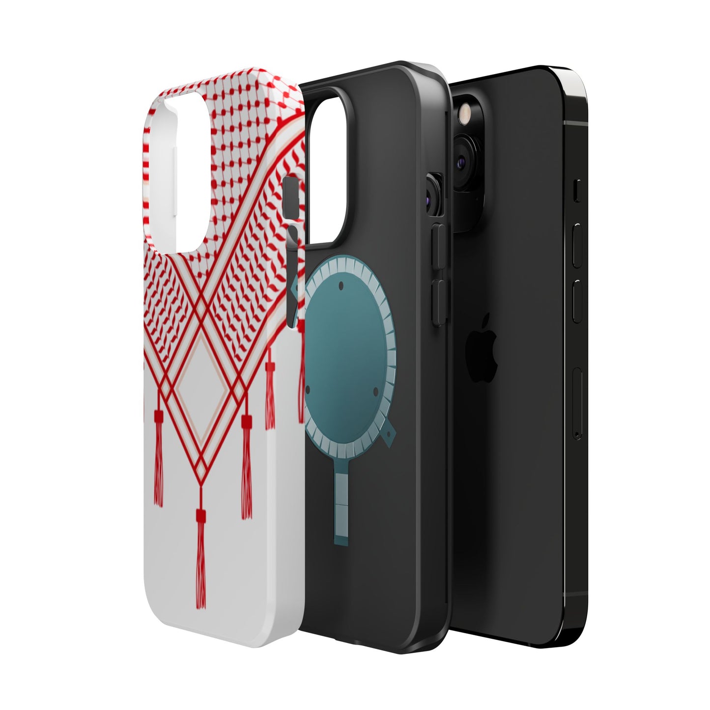 Red and White Shmagh Design Iphone Magnetic Tough Case