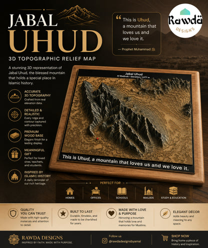 Jabal Uhud 3D Topographic Map