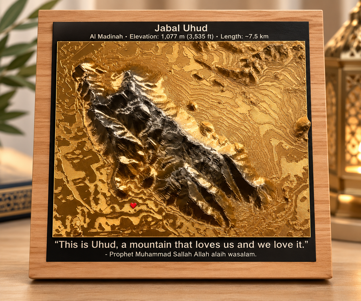 Jabal Uhud 3D Topographic Map