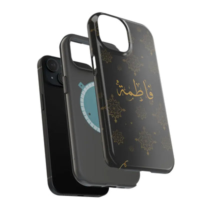 Personalized Arabic Calligraphy - Iphone Magnetic Impact-Resistant Phone Case - Golden Snowflake Design Phone Case