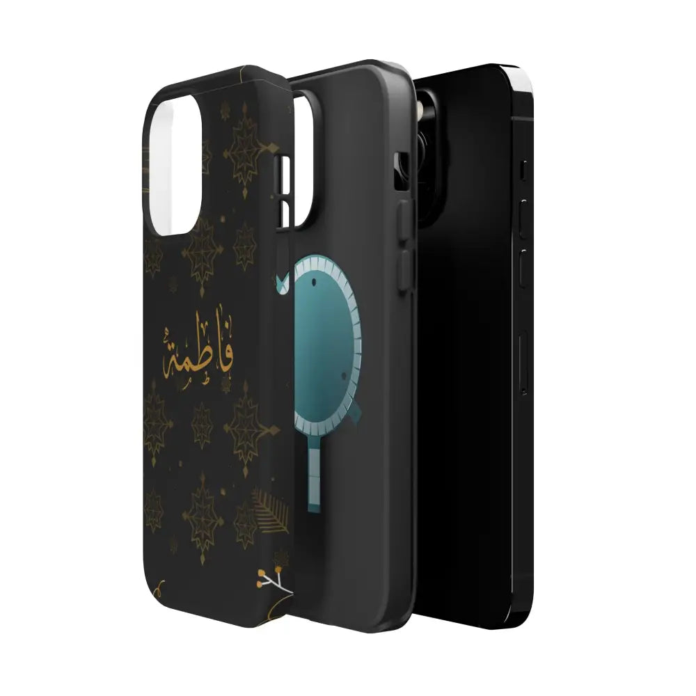 Personalized Arabic Calligraphy - Iphone Magnetic Impact-Resistant Phone Case - Golden Snowflake Design Phone Case