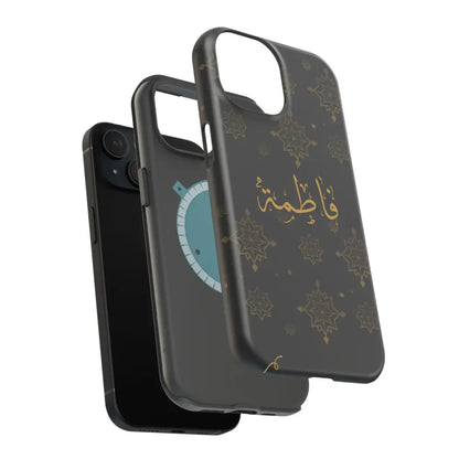 Personalized Arabic Calligraphy - Iphone Magnetic Impact-Resistant Phone Case - Golden Snowflake Design Phone Case