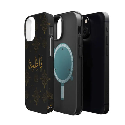 Personalized Arabic Calligraphy - Iphone Magnetic Impact-Resistant Phone Case - Golden Snowflake Design Phone Case