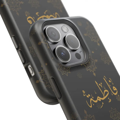 Personalized Arabic Calligraphy - Iphone Magnetic Impact-Resistant Phone Case - Golden Snowflake Design Phone Case