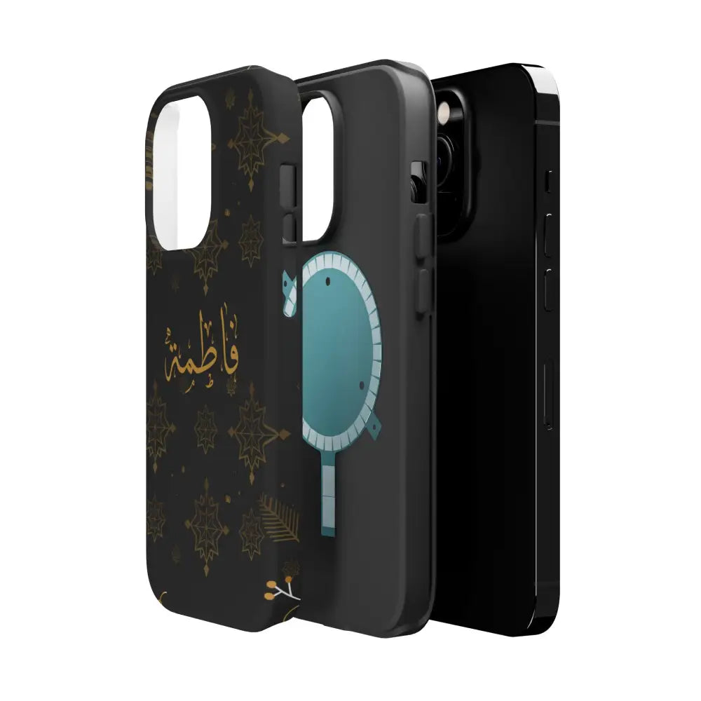 Personalized Arabic Calligraphy - Iphone Magnetic Impact-Resistant Phone Case - Golden Snowflake Design Phone Case