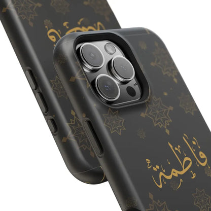 Personalized Arabic Calligraphy - Iphone Magnetic Impact-Resistant Phone Case - Golden Snowflake Design Phone Case