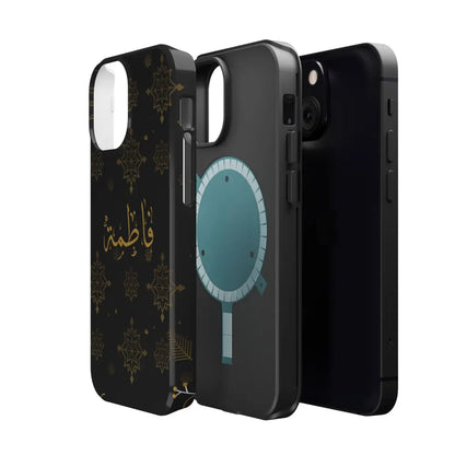 Personalized Arabic Calligraphy - Iphone Magnetic Impact-Resistant Phone Case - Golden Snowflake Design Phone Case