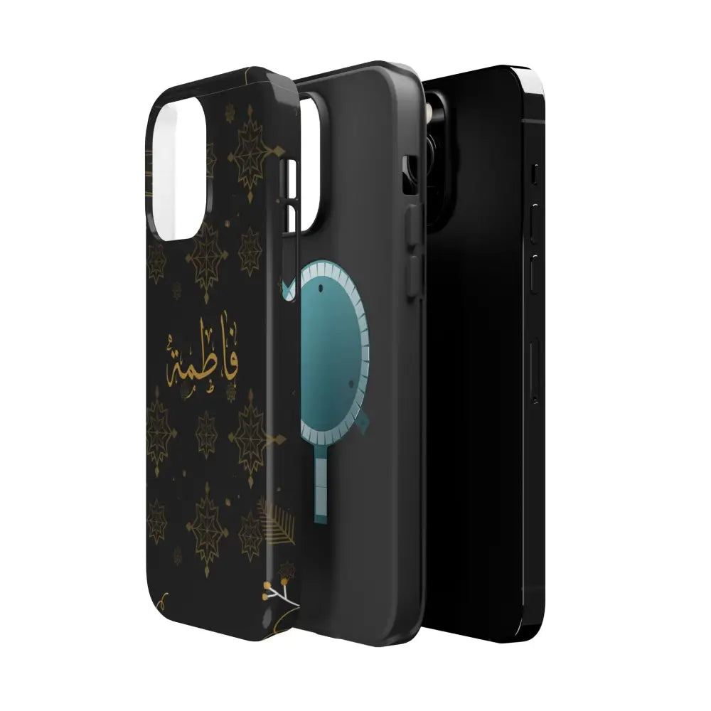 Personalized Arabic Calligraphy - Iphone Magnetic Impact-Resistant Phone Case - Golden Snowflake Design Phone Case