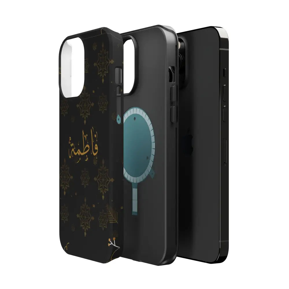 Personalized Arabic Calligraphy - Iphone Magnetic Impact-Resistant Phone Case - Golden Snowflake Design Phone Case