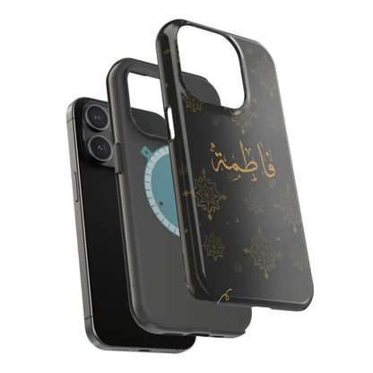 Personalized Arabic Calligraphy - Iphone Magnetic Impact-Resistant Phone Case - Golden Snowflake Design Phone Case