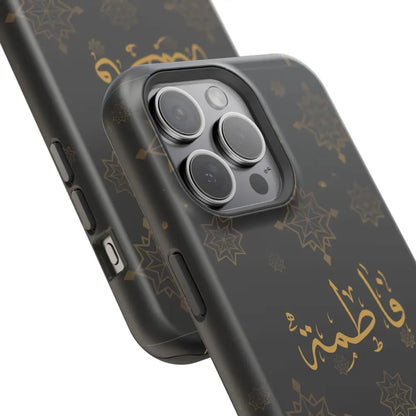 Personalized Arabic Calligraphy - Iphone Magnetic Impact-Resistant Phone Case - Golden Snowflake Design Phone Case