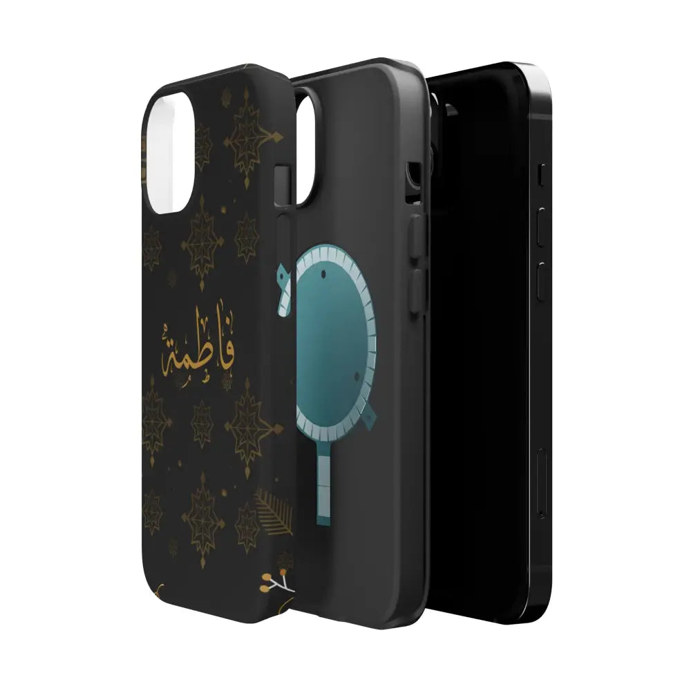 Personalized Arabic Calligraphy - Iphone Magnetic Impact-Resistant Phone Case - Golden Snowflake Design Phone Case