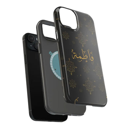 Personalized Arabic Calligraphy - Iphone Magnetic Impact-Resistant Phone Case - Golden Snowflake Design Phone Case