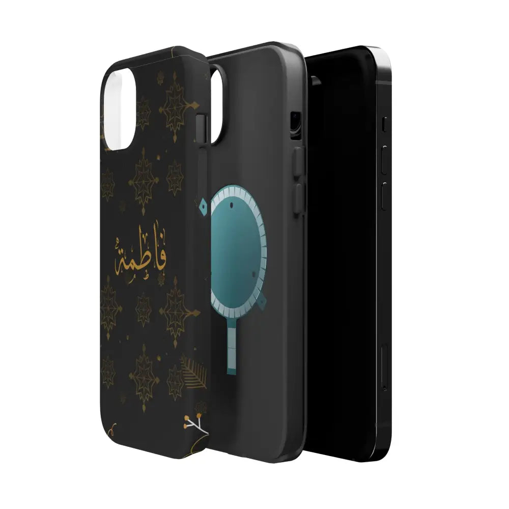 Personalized Arabic Calligraphy - Iphone Magnetic Impact-Resistant Phone Case - Golden Snowflake Design Phone Case