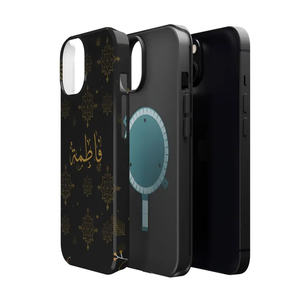 Personalized Arabic Calligraphy - Iphone Magnetic Impact-Resistant Phone Case - Golden Snowflake Design Phone Case