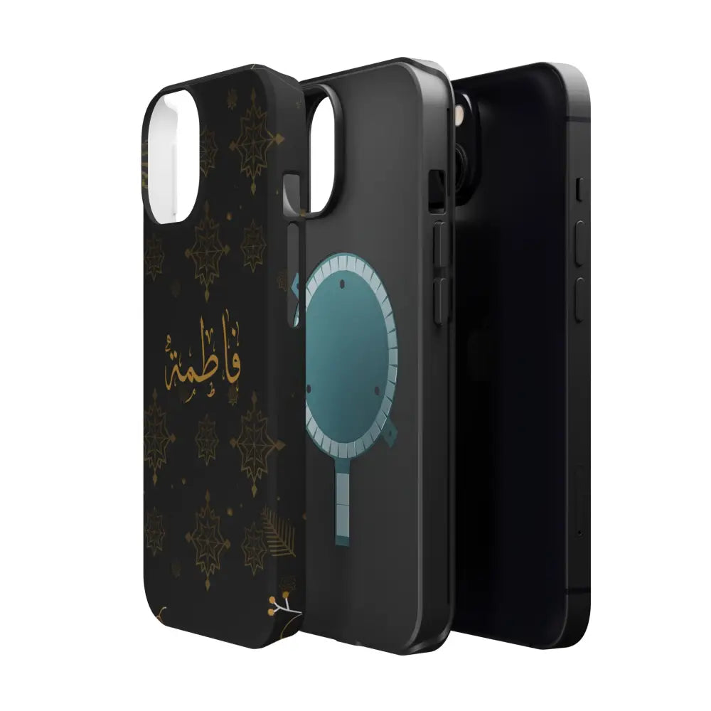 Personalized Arabic Calligraphy - Iphone Magnetic Impact-Resistant Phone Case - Golden Snowflake Design Phone Case