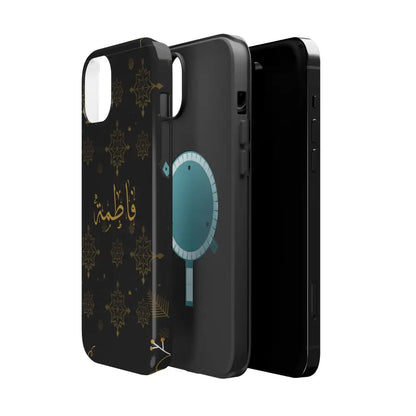Personalized Arabic Calligraphy - Iphone Magnetic Impact-Resistant Phone Case - Golden Snowflake Design Phone Case