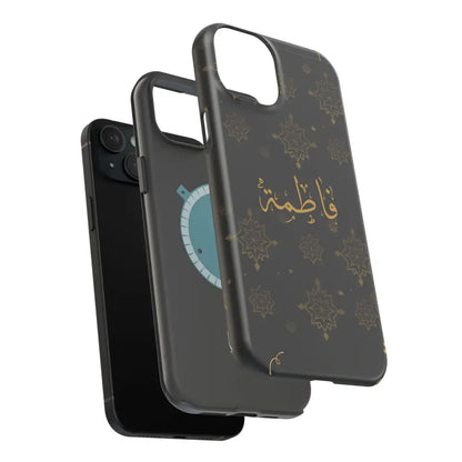 Personalized Arabic Calligraphy - Iphone Magnetic Impact-Resistant Phone Case - Golden Snowflake Design Phone Case