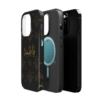 Personalized Arabic Calligraphy - Iphone Magnetic Impact-Resistant Phone Case - Golden Snowflake Design Phone Case