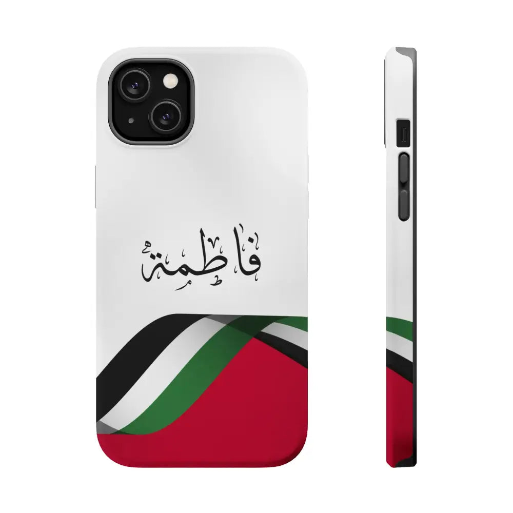 Personalized Arabic Calligraphy - Iphone Magnetic Impact-Resistant Phone Case - Palestine Flag Design iPhone 14 Plus