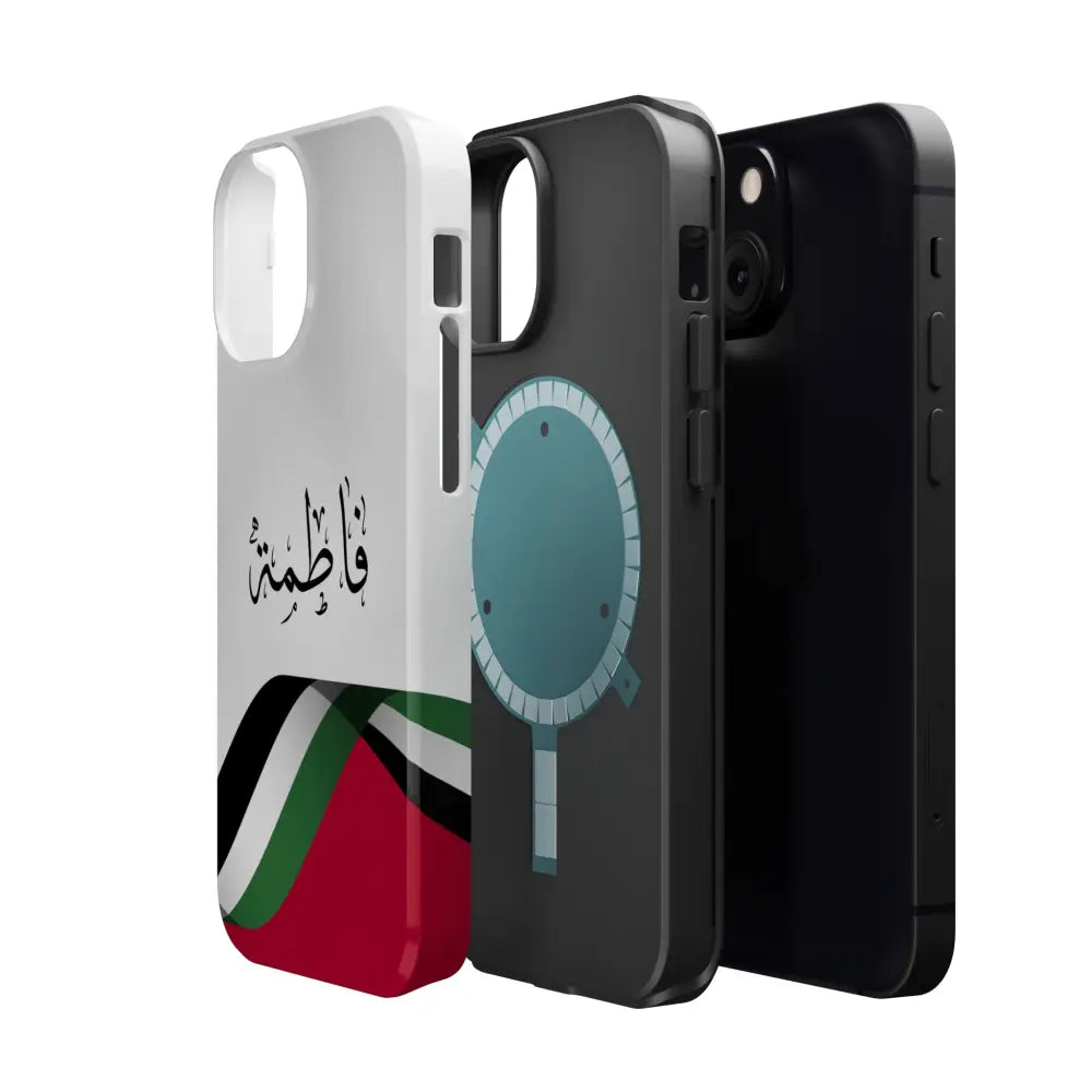 Personalized Arabic Calligraphy - Iphone Magnetic Impact-Resistant Phone Case - Palestine Flag Design Phone Case