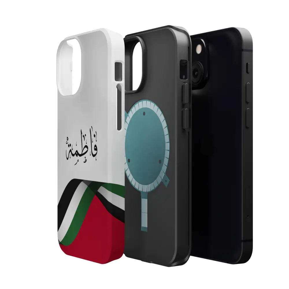 Personalized Arabic Calligraphy - Iphone Magnetic Impact-Resistant Phone Case - Palestine Flag Design Phone Case