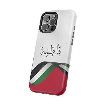 Personalized Arabic Calligraphy - Iphone Magnetic Impact-Resistant Phone Case - Palestine Flag Design Phone Case