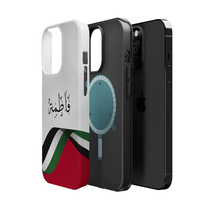 Personalized Arabic Calligraphy - Iphone Magnetic Impact-Resistant Phone Case - Palestine Flag Design Phone Case