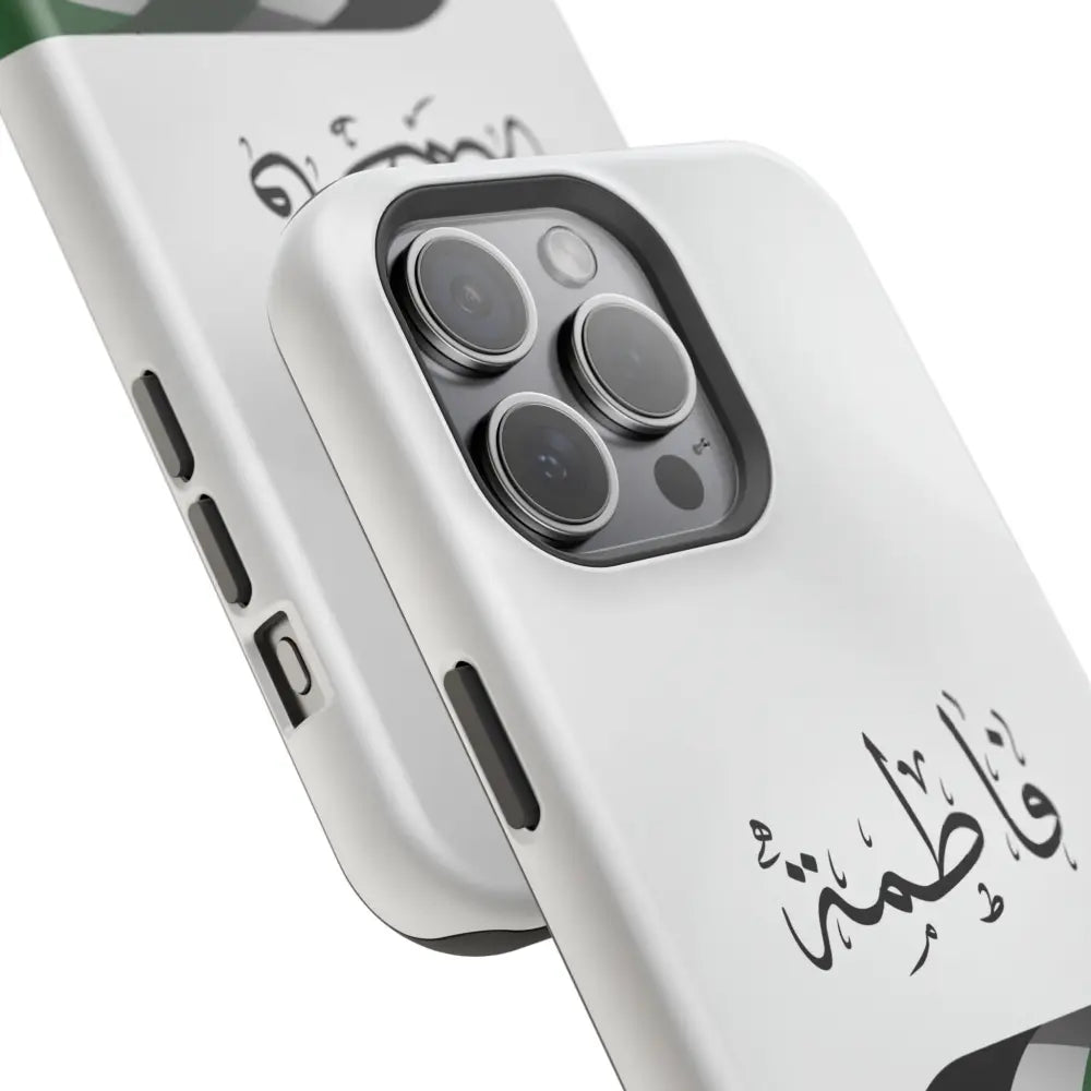 Personalized Arabic Calligraphy - Iphone Magnetic Impact-Resistant Phone Case - Palestine Flag Design Phone Case