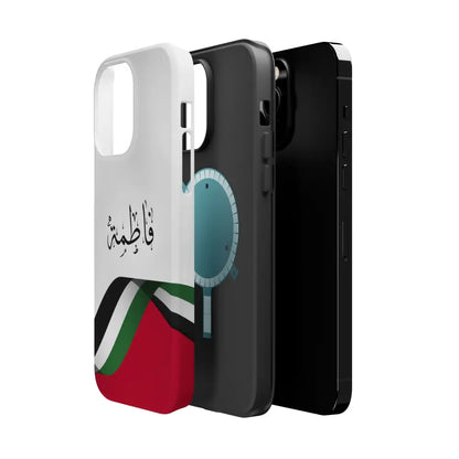 Personalized Arabic Calligraphy - Iphone Magnetic Impact-Resistant Phone Case - Palestine Flag Design Phone Case