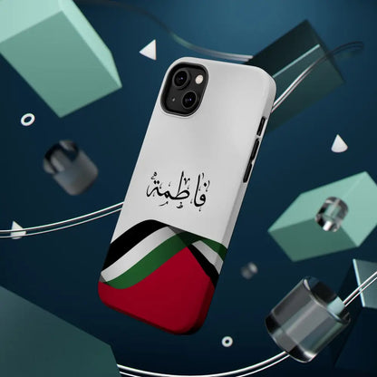 Personalized Arabic Calligraphy - Iphone Magnetic Impact-Resistant Phone Case - Palestine Flag Design Phone Case