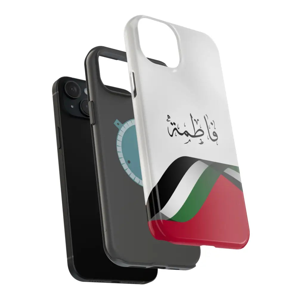 Personalized Arabic Calligraphy - Iphone Magnetic Impact-Resistant Phone Case - Palestine Flag Design Phone Case