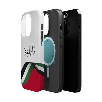 Personalized Arabic Calligraphy - Iphone Magnetic Impact-Resistant Phone Case - Palestine Flag Design Phone Case