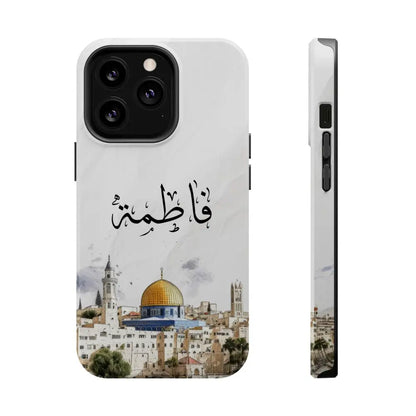 Personalized Arabic Calligraphy - Magnetic Impact-Resistant Phone Case - Jerusalem Design iPhone 13 Pro / Glossy Phone