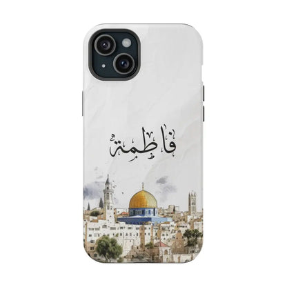 Personalized Arabic Calligraphy - Magnetic Impact-Resistant Phone Case - Jerusalem Design iPhone 15 Plus / Matte Phone