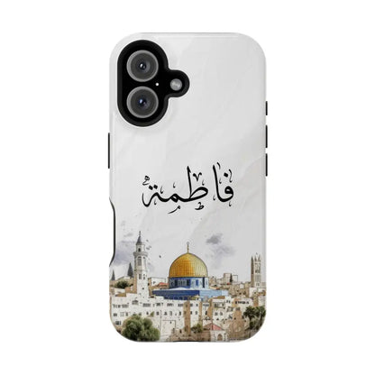 Personalized Arabic Calligraphy - Magnetic Impact-Resistant Phone Case - Jerusalem Design iPhone 16 / Glossy Phone Case