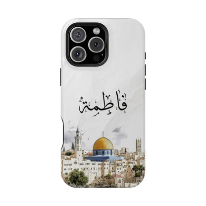 Personalized Arabic Calligraphy - Magnetic Impact-Resistant Phone Case - Jerusalem Design iPhone 16 Pro Max / Glossy